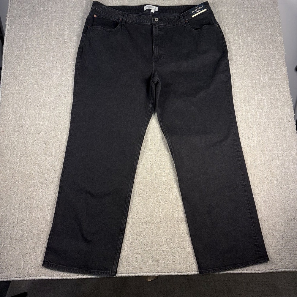 Abercrombie Curve Love The 90s Relaxed High Rise Jeans Washed Black 35 20R NWT